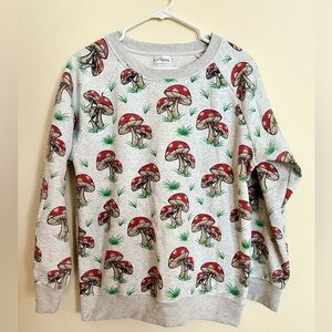 🍄🌿 L.A. Soul Gray Sweatshirt with Red Mushroom Design 🍄🍂